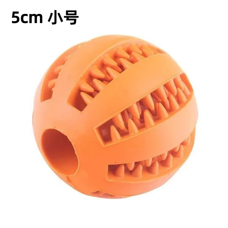 Dog Toy Ball, Nontoxic Interactive Resistant Chewing Toy Ball for Dogs Puppy Cat, Pet Food Treat Feeder Chew Tooth Cleaning Ball