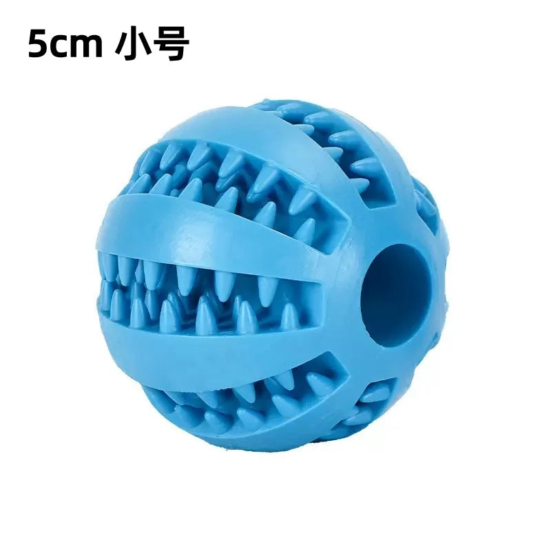 Dog Toy Ball, Nontoxic Interactive Resistant Chewing Toy Ball for Dogs Puppy Cat, Pet Food Treat Feeder Chew Tooth Cleaning Ball