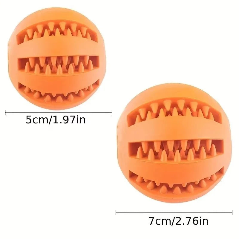 Dog Toy Ball, Nontoxic Interactive Resistant Chewing Toy Ball for Dogs Puppy Cat, Pet Food Treat Feeder Chew Tooth Cleaning Ball