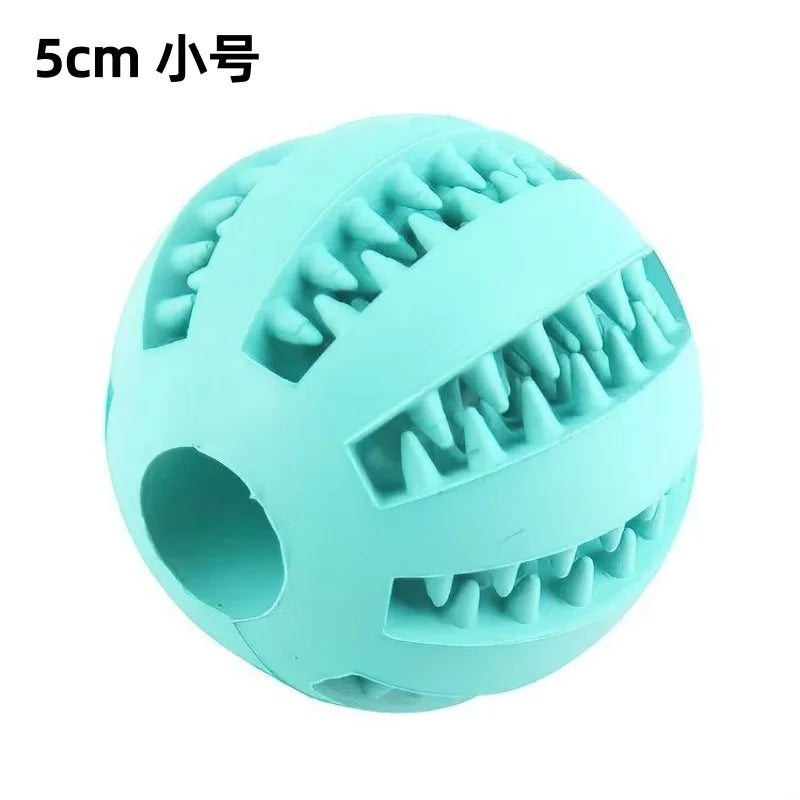 Dog Toy Ball, Nontoxic Interactive Resistant Chewing Toy Ball for Dogs Puppy Cat, Pet Food Treat Feeder Chew Tooth Cleaning Ball