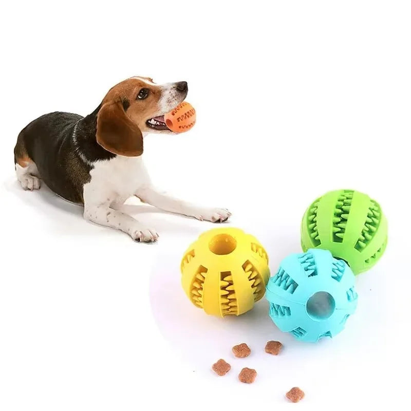Dog Toy Ball, Nontoxic Interactive Resistant Chewing Toy Ball for Dogs Puppy Cat, Pet Food Treat Feeder Chew Tooth Cleaning Ball