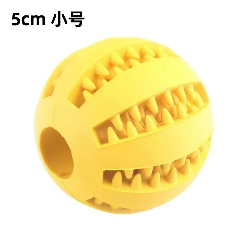 Dog Toy Ball, Nontoxic Interactive Resistant Chewing Toy Ball for Dogs Puppy Cat, Pet Food Treat Feeder Chew Tooth Cleaning Ball