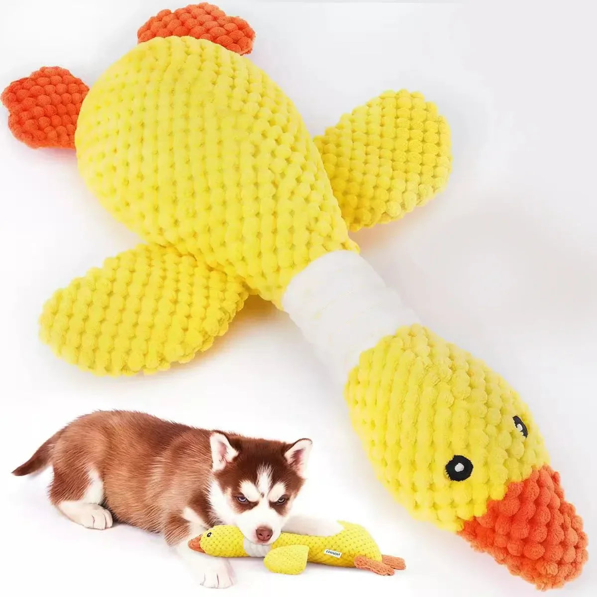 New blue goose dog toy cat toy pet toy double color goose tough bite chew plush sound toy plush toy pet supplies