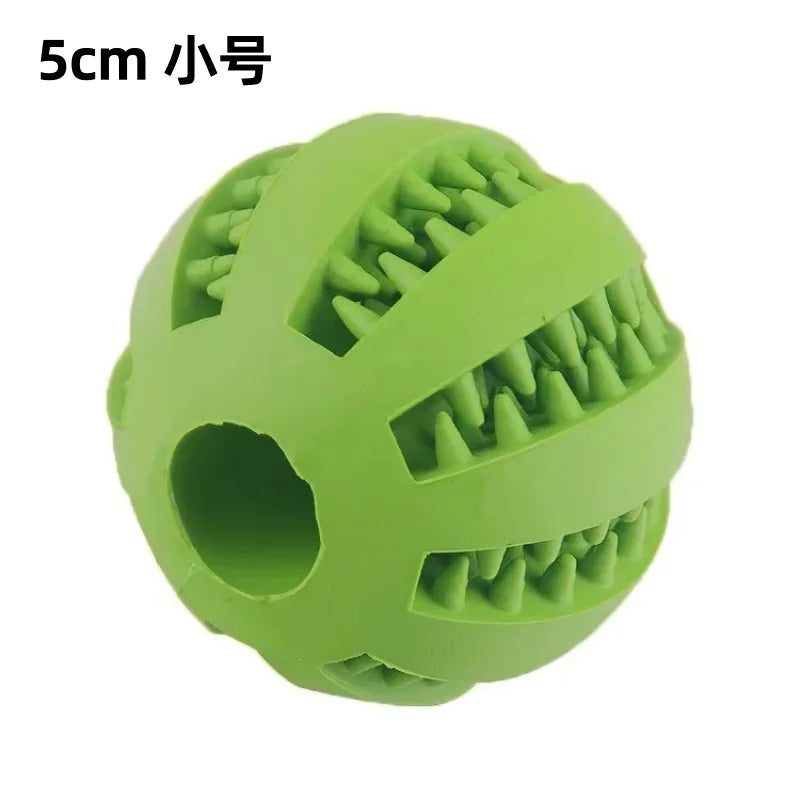 Dog Toy Ball, Nontoxic Interactive Resistant Chewing Toy Ball for Dogs Puppy Cat, Pet Food Treat Feeder Chew Tooth Cleaning Ball